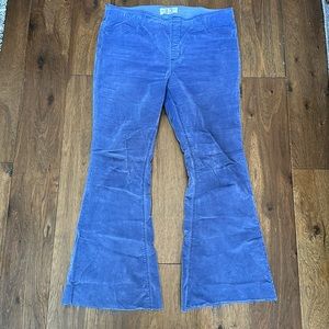 Free People Blue Corduroy Flare Pants